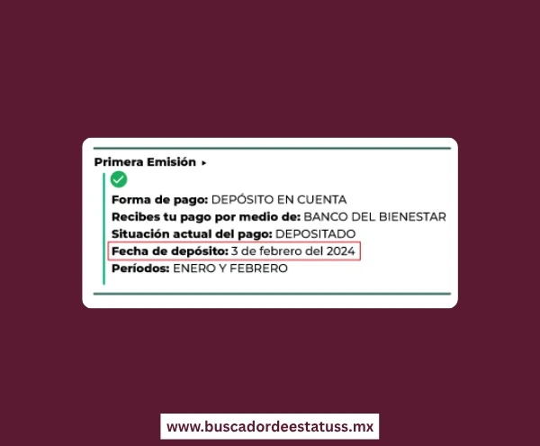 Depósito de la Beca Benito Juárez